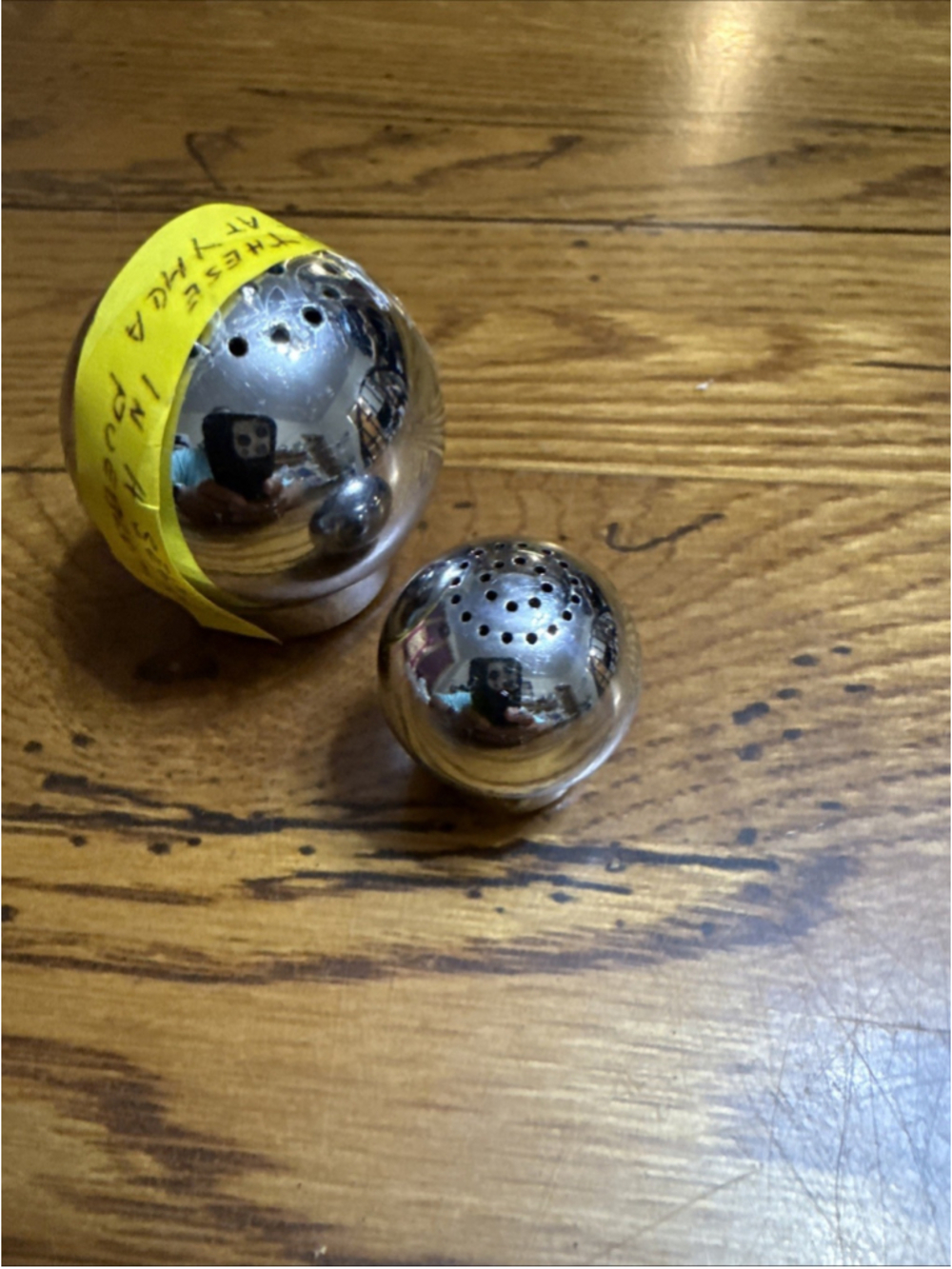 1930 1940's  Chase Brass and Copper Co Chrome Salt & Pepper Shakers Japan